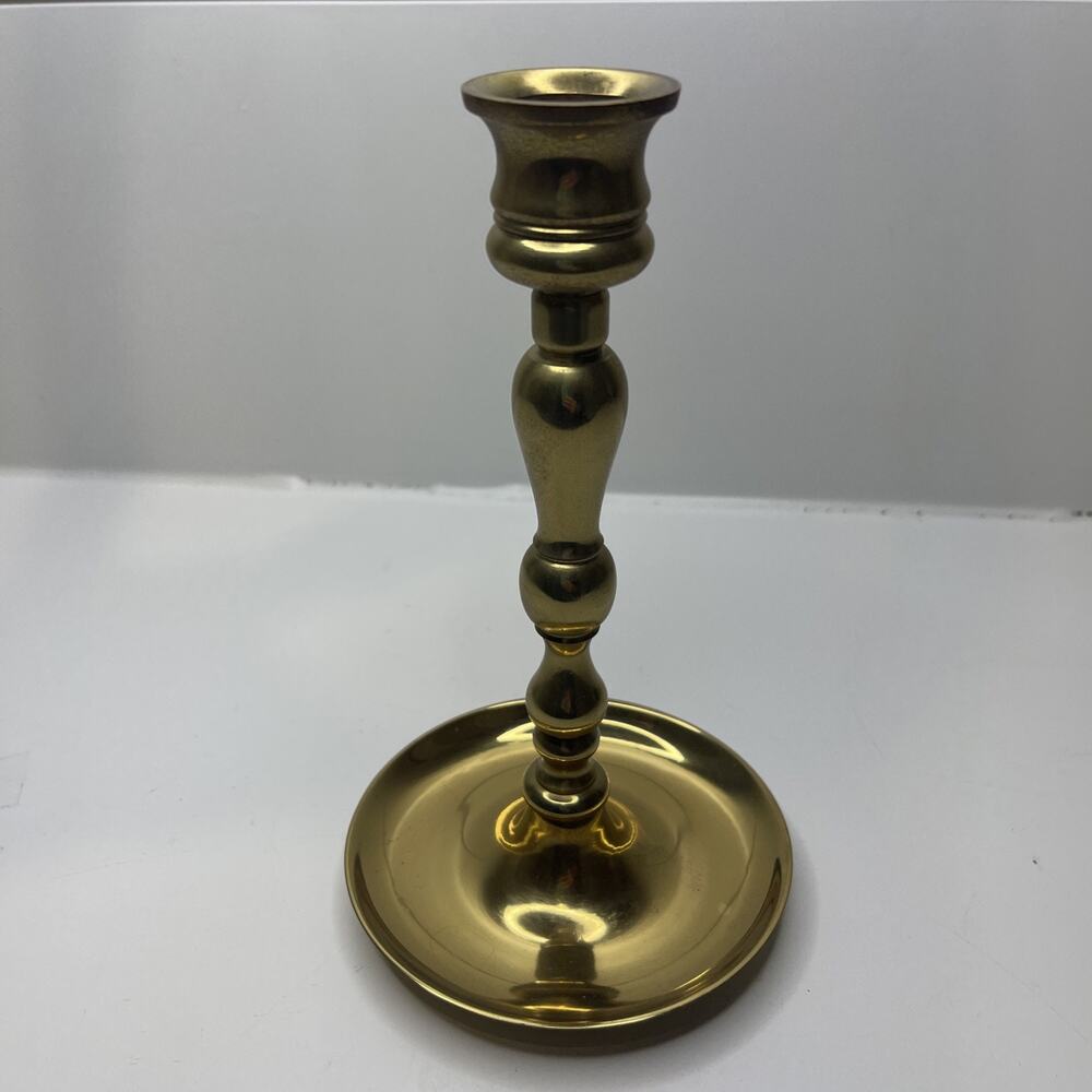 Vintage Solid Brass 7” Candle Stick Holder Hong Kong
